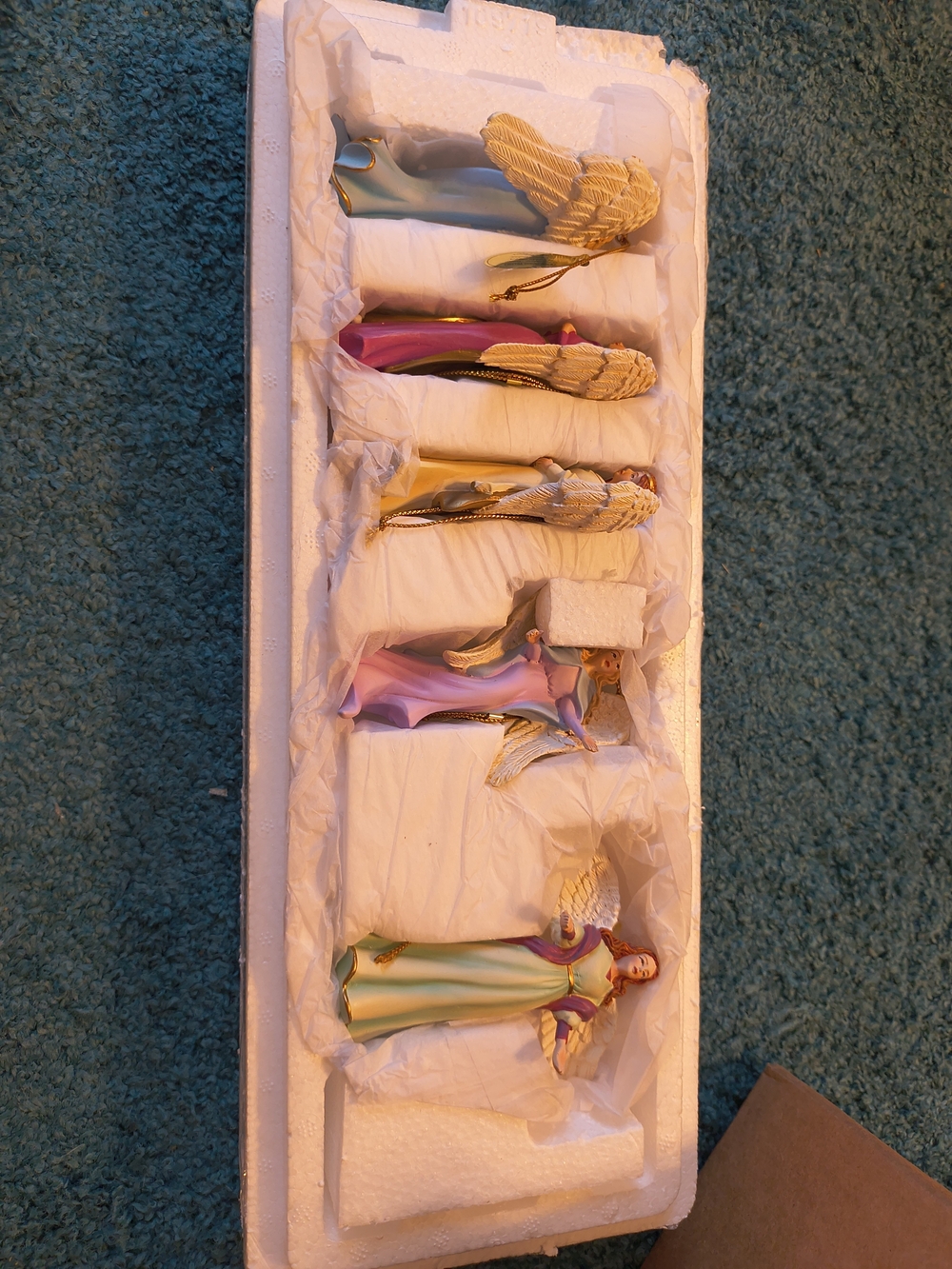 Porcelain Angel Figurine Set in Pastel Colors